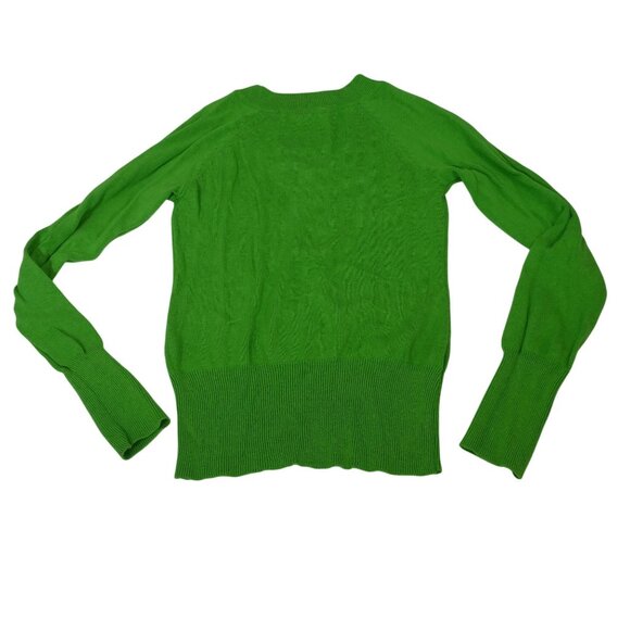 US Polo Assn Women Green V-Neck Long Sleeve Knit Sweater Women Size S Y2K - Picture 2 of 3
